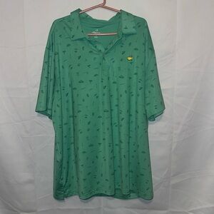 Masters Green Polo Shirt with Subtle Pattern